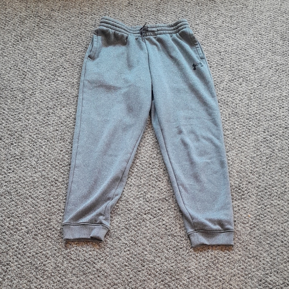 Under Armour Kids Gray Fleece Joggers with Logo